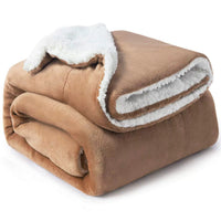 HKM-961107 Ultra Soft Plush Lamb Fleece Blanket - Thick, Warm, and Cozy for All Seasons, Multiple Colors Available