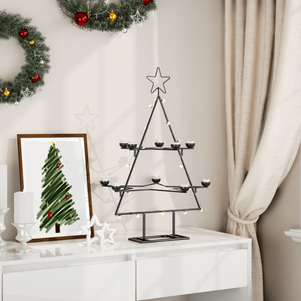 HKM-961235 Modern Black Metal Christmas Tree Frame - 75 cm Height for Festive Decor