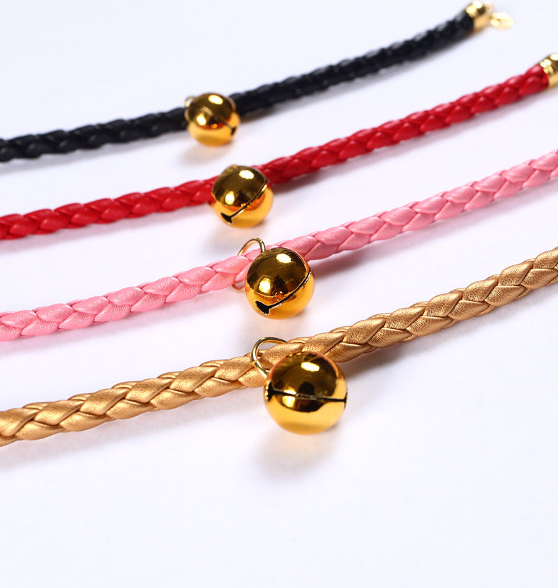 HKM-961299 Adjustable PU Leather Pet Bell for Sizes S and M (20-30cm)