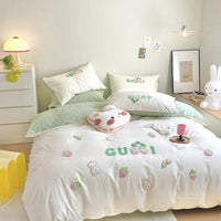 HKM-961427 Cartoon Anime Cotton 4-Piece Bedding Set for Kids - Duvet Cover, Bed Sheet, Pillowcase