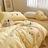 HKM-961427 Cartoon Anime Cotton 4-Piece Bedding Set for Kids - Duvet Cover, Bed Sheet, Pillowcase