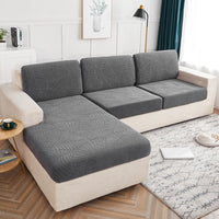 HKM-961491 High Elastic Knitted Jacquard Sofa Cushion Cover Waterproof Big Leaf Design