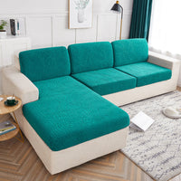 HKM-961491 High Elastic Knitted Jacquard Sofa Cushion Cover Waterproof Big Leaf Design