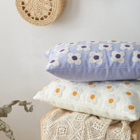 HKM-961555 Nordic Cotton Embroidered Pillowcase with Flower Design 30x50CM
