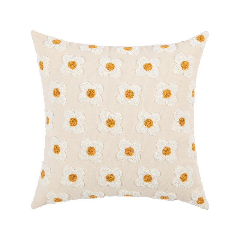 HKM-961555 Nordic Cotton Embroidered Pillowcase with Flower Design 30x50CM