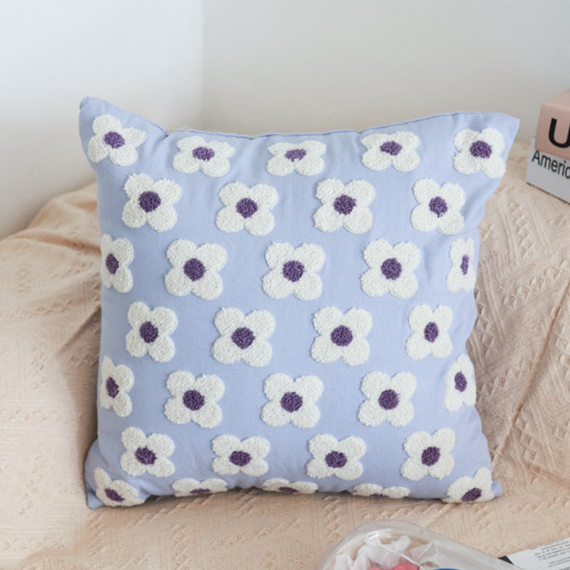 HKM-961555 Nordic Cotton Embroidered Pillowcase with Flower Design 30x50CM