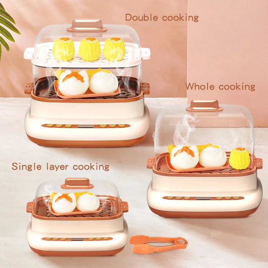 KTX-961683 Electric Simulation Cooking Spray Steamer Set - Kitchen Pretend Play Toy for Kids 2-4 Years