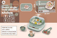 HKM-961683 Electric Simulation Cooking Spray Steamer Set - Kitchen Pretend Play Toy for Kids 2-4 Years