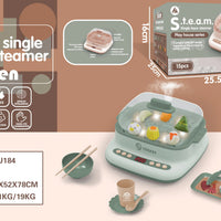 HKM-961683 Electric Simulation Cooking Spray Steamer Set - Kitchen Pretend Play Toy for Kids 2-4 Years