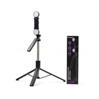 HKM-961683 Extendable Selfie Stick Tripod with Dual Ring Lights for Enhanced Lighting and Stability