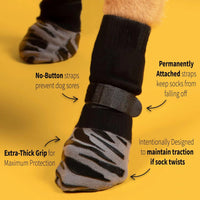 HKM-961747 Non-slip Waterproof Sock Shoes for Cats and Dogs - Black Design Options