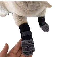 HKM-961747 Non-slip Waterproof Sock Shoes for Cats and Dogs - Black Design Options