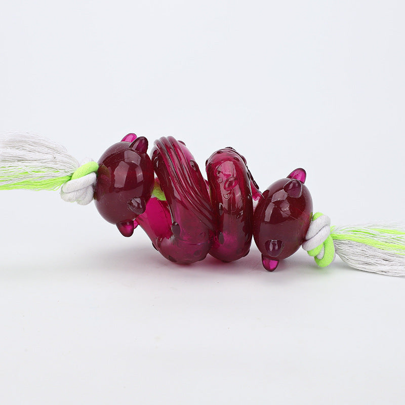 HKM-961875 Interactive Dog Bite Toy with Leakage Feature – Durable TPR and Cotton Rope for Small and Large Dogs