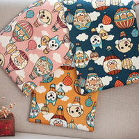 HKM-962259 Hot Air Balloon Patchwork Cotton Fabric for DIY Baby Clothes