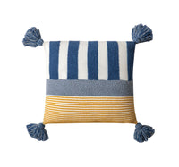 HKM-962259 Nordic Style Light Luxury Striped Throw Pillow Case for Sofa and Car - Watermelon Red or Sea Blue (45x45cm)