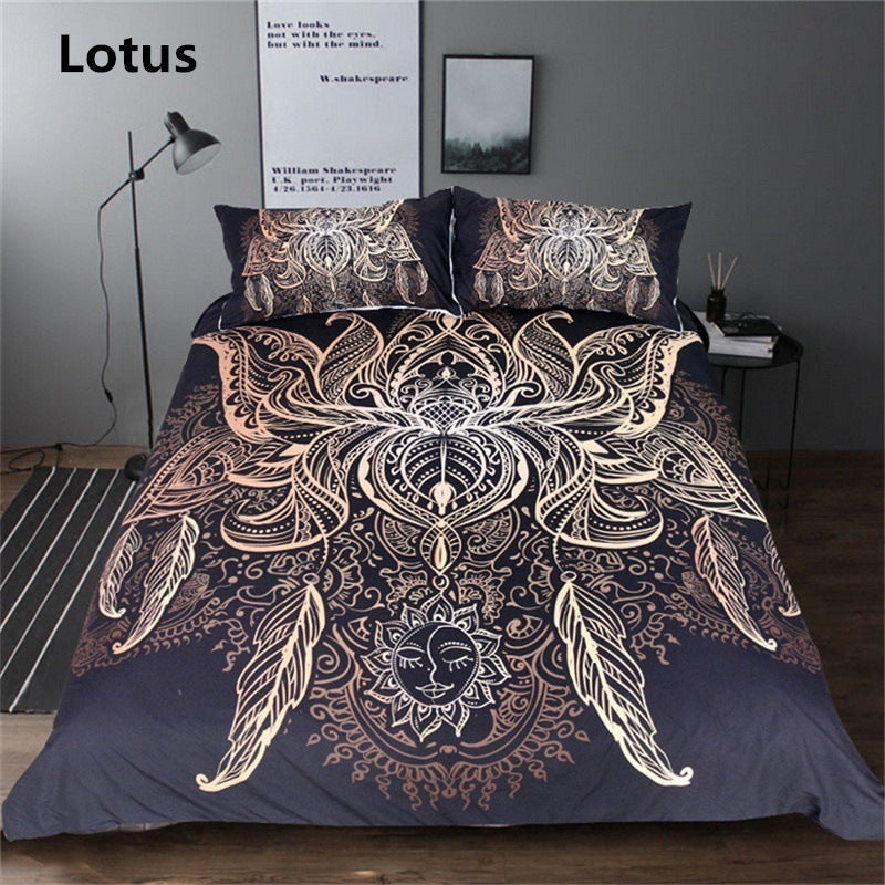 HKM-962387 European and Australian Duvet Cover Set in Various Sizes, Soft Polyester Fabric