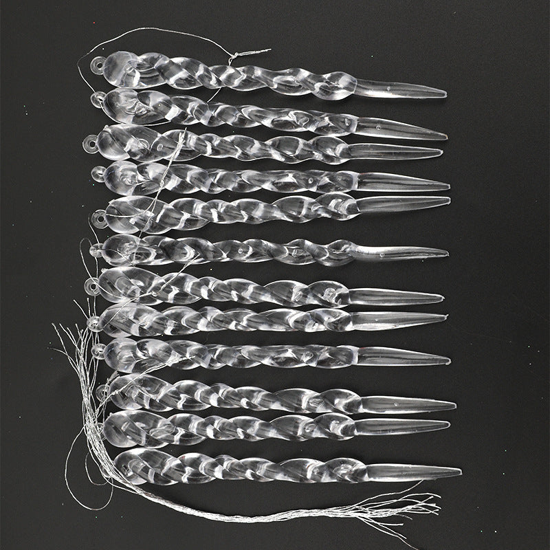 HKM-962387 Transparent Ice Bar Pendant Set - 24 Creative Water Drop Rock Candy Decorations