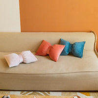 HKM-962643 Nordic Bowknot Pillow in Crystal Velvet - Plush Filling, Multiple Colors Available, 35x50cm