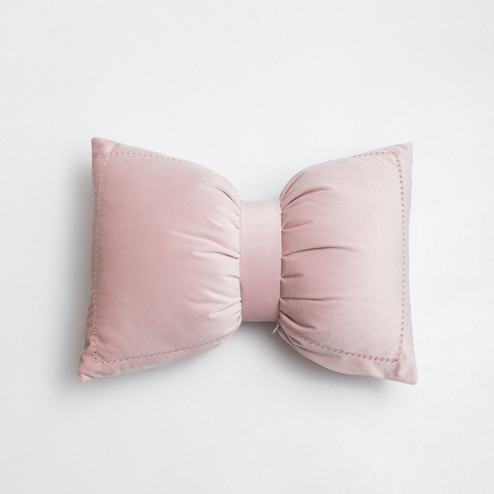 HKM-962643 Nordic Bowknot Pillow in Crystal Velvet - Plush Filling, Multiple Colors Available, 35x50cm