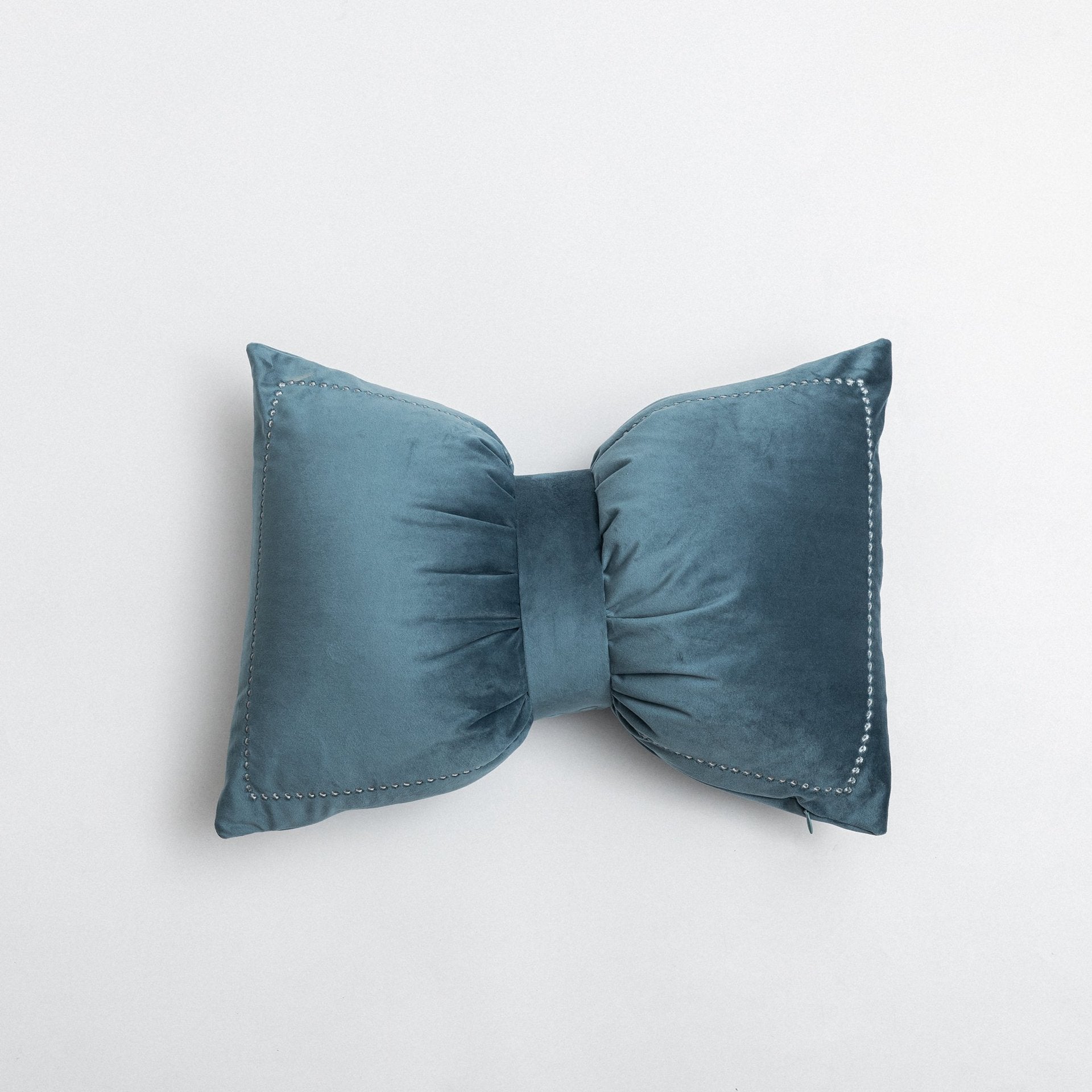 HKM-962643 Nordic Bowknot Pillow in Crystal Velvet - Plush Filling, Multiple Colors Available, 35x50cm