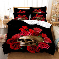 HKM-962899 Rose Floral Polyester Duvet Cover Set with Pillowcases - Multiple Sizes Available