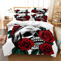 HKM-962899 Rose Floral Polyester Duvet Cover Set with Pillowcases - Multiple Sizes Available