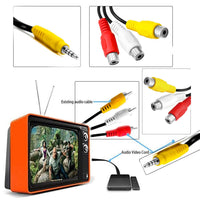 HKM-962963 3.5mm Female to RCA Video Audio Cable with 18mm Extension Head, Suitable for Set-Top Box Connection