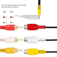 HKM-962963 3.5mm Female to RCA Video Audio Cable with 18mm Extension Head, Suitable for Set-Top Box Connection