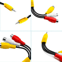 HKM-962963 3.5mm Female to RCA Video Audio Cable with 18mm Extension Head, Suitable for Set-Top Box Connection