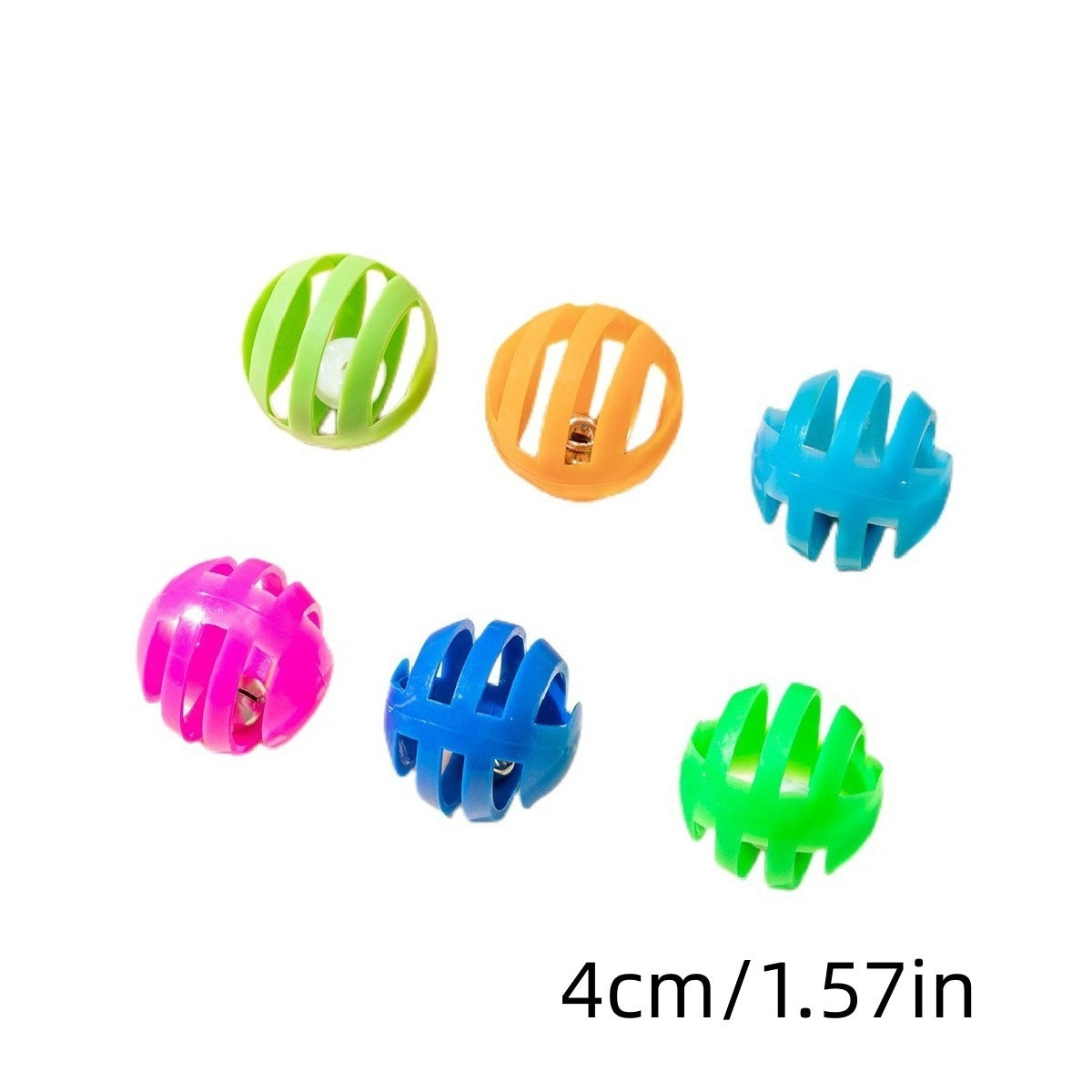 HKM-963027 Colored Plastic Cat Teasing Ball with Bell for Engaging Playtime