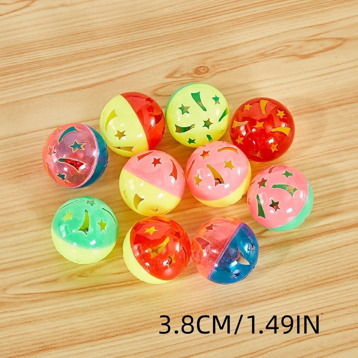 HKM-963027 Colored Plastic Cat Teasing Ball with Bell for Engaging Playtime