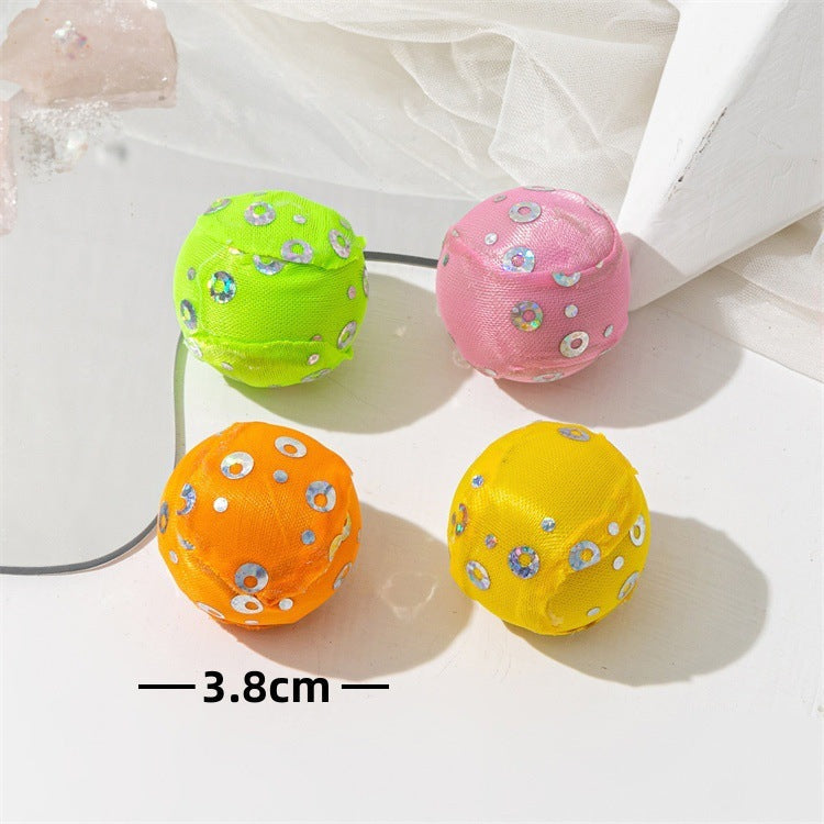 HKM-963027 Colored Plastic Cat Teasing Ball with Bell for Engaging Playtime
