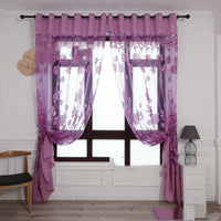 HKM-963283 Elegant Jacquard Burnt-Out Peony Window Curtain - Cotton & Polyester Blend, Light-Filtering Design