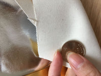 HKM-963411 Faux Leather PU Fabric for Bag Card Sleeve - 0.6mm Thickness, Gold and Silver Color, 137cm Width, 1 Yard Length