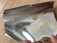 HKM-963411 Faux Leather PU Fabric for Bag Card Sleeve - 0.6mm Thickness, Gold and Silver Color, 137cm Width, 1 Yard Length
