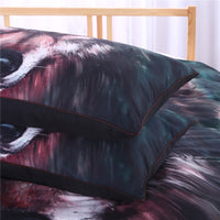 HKM-963411 Wolf Art 4-Piece Duvet Cover Set with Pillow Shams in Various Sizes
