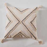 HKM-963539 Ethnic Style Tufted Tassel Cushion Pillow Cover - 45x45cm, Various Colors Available