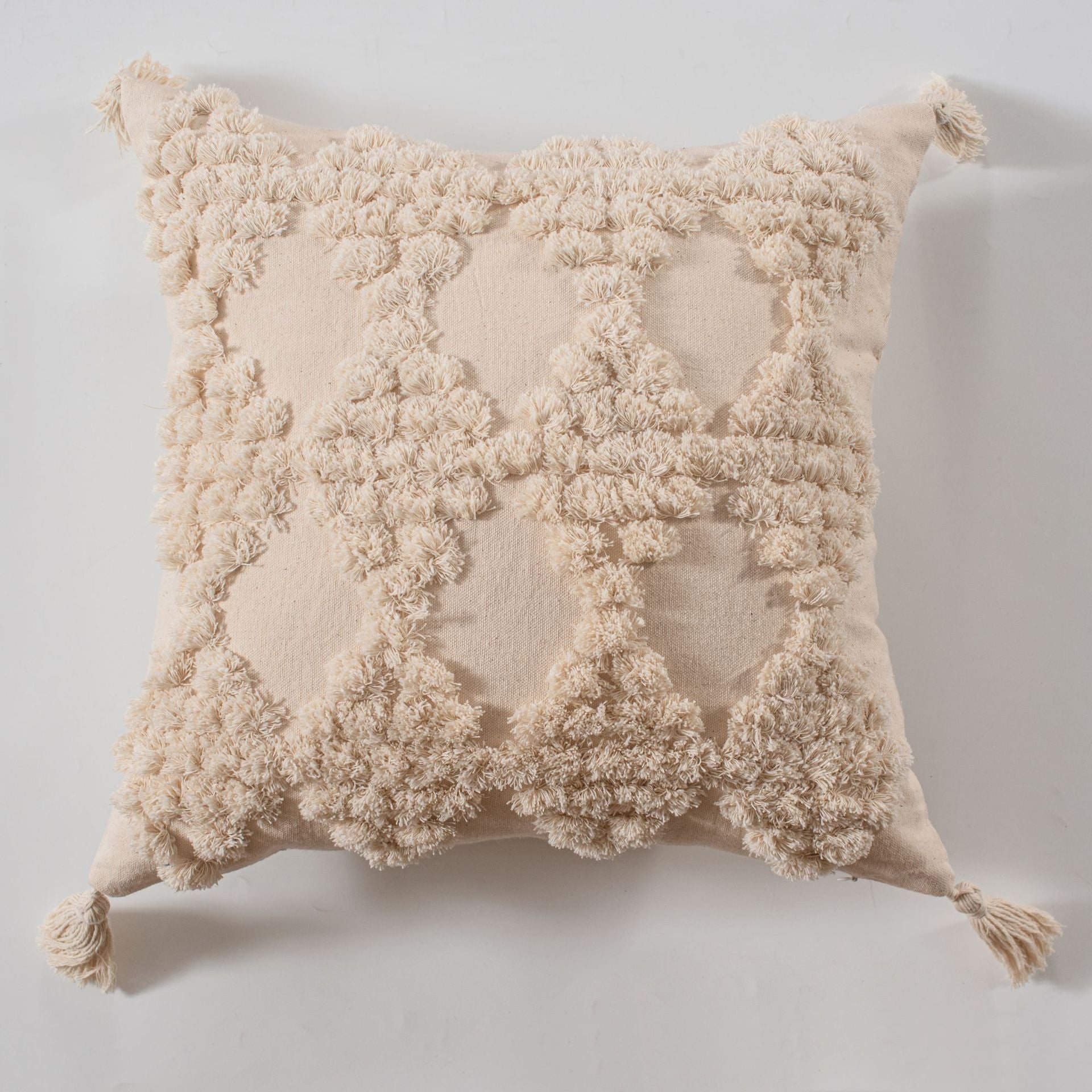 HKM-963539 Ethnic Style Tufted Tassel Cushion Pillow Cover - 45x45cm, Various Colors Available
