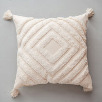 HKM-963539 Ethnic Style Tufted Tassel Cushion Pillow Cover - 45x45cm, Various Colors Available