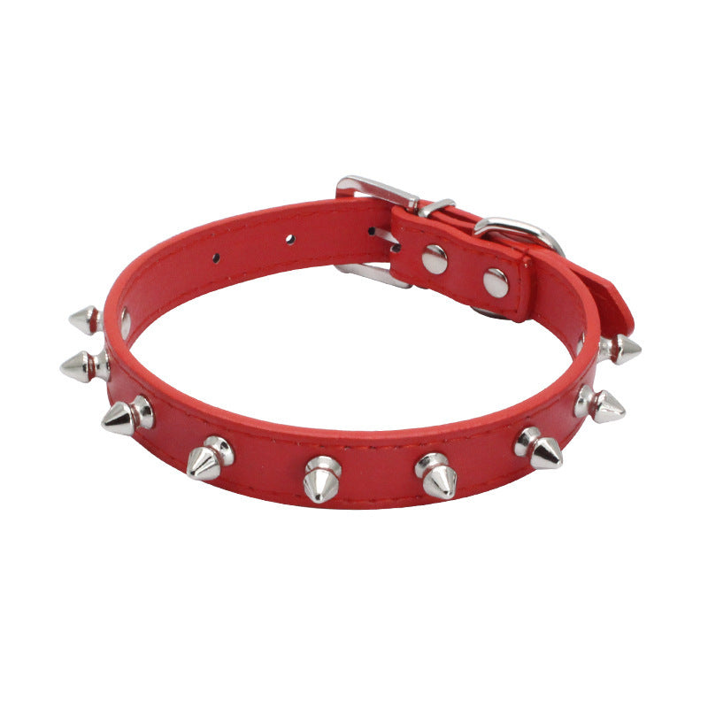 HKM-963603 Anti-Bite Leather Dog Collar and Leash Set for Small to Medium Dogs – Blue, Black, White, Red, Purple, Pink, Rose, Light Brown