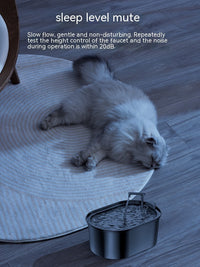 HKM-963603 Stainless Steel 3.2L Antibacterial Pet Water Feeder with Purification System for Cats and Small to Medium Dogs