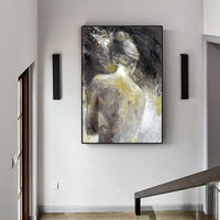 HKM-963731 Abstract Oil on Canvas Decorative Art Poster – Frameless Design with Water-Based Ink