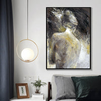 HKM-963731 Abstract Oil on Canvas Decorative Art Poster – Frameless Design with Water-Based Ink