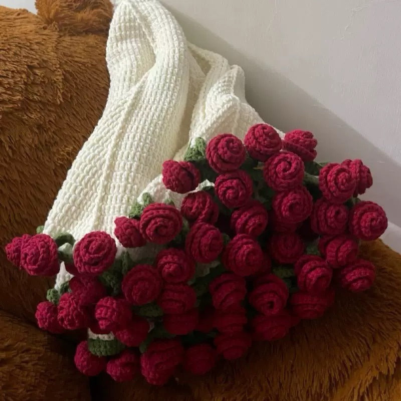 HKM-963731 Handmade Wool DIY Bouquet Blanket Crafting Material Kit - 65cm Non-Finished Product