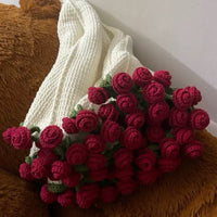 HKM-963731 Handmade Wool DIY Bouquet Blanket Crafting Material Kit - 65cm Non-Finished Product
