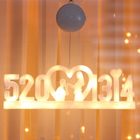 HKM-963859 Luminous Acrylic Decorative Letters Ambience Light with Battery Power Supply