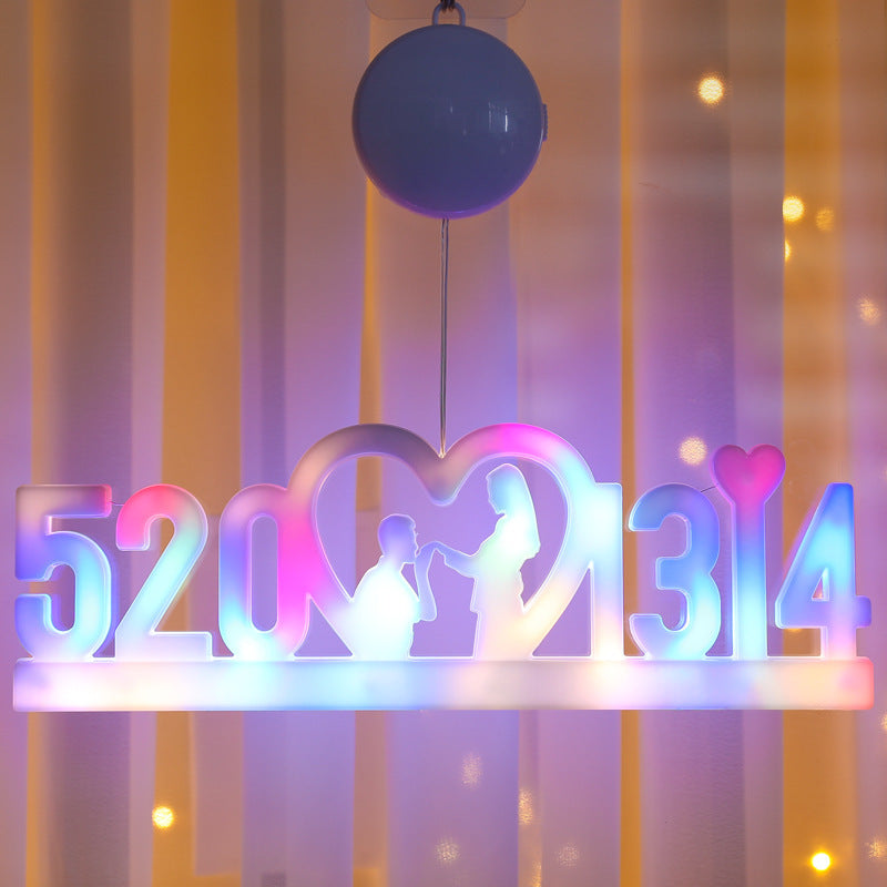 HKM-963859 Luminous Acrylic Decorative Letters Ambience Light with Battery Power Supply