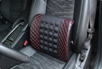 HKM-964115 Red Wine Electric Lumbar Massage Cushion with Adjustable Vibration and Heating Function