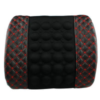 HKM-964115 Red Wine Electric Lumbar Massage Cushion with Adjustable Vibration and Heating Function