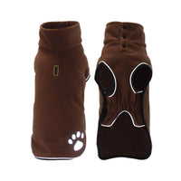 HKM-964179 Waterproof Fleece Dog Sweater Coat in Brown and Dark Green, Sizes S to 6XL